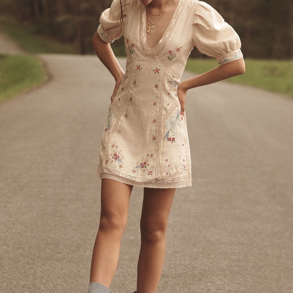 Cream Puff Sleeve Mini Dress Anthropologie